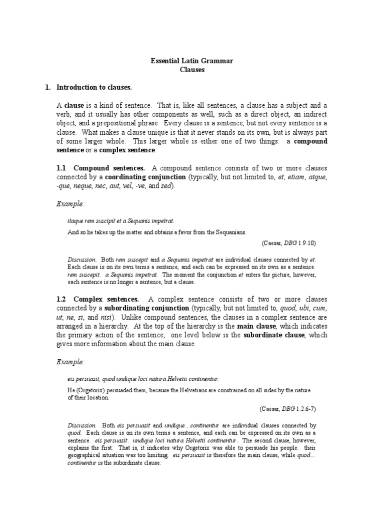 LATIN Clauses | PDF | Clause | Verb