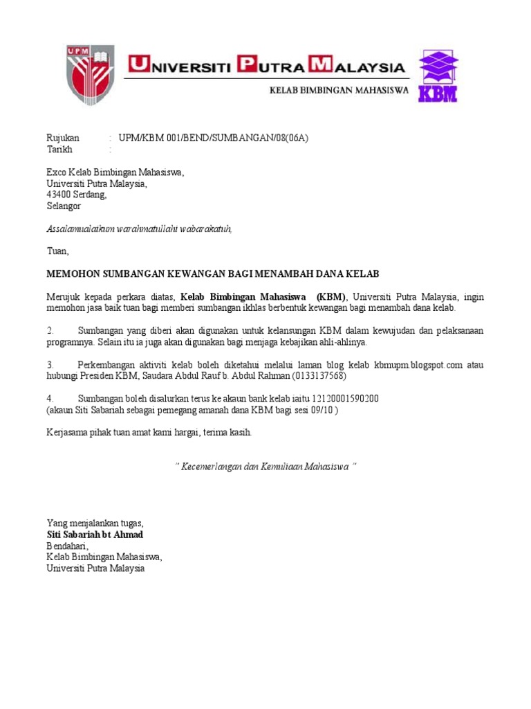 Contoh Surat Rasmi Jabatan Agama Islam Sarawak