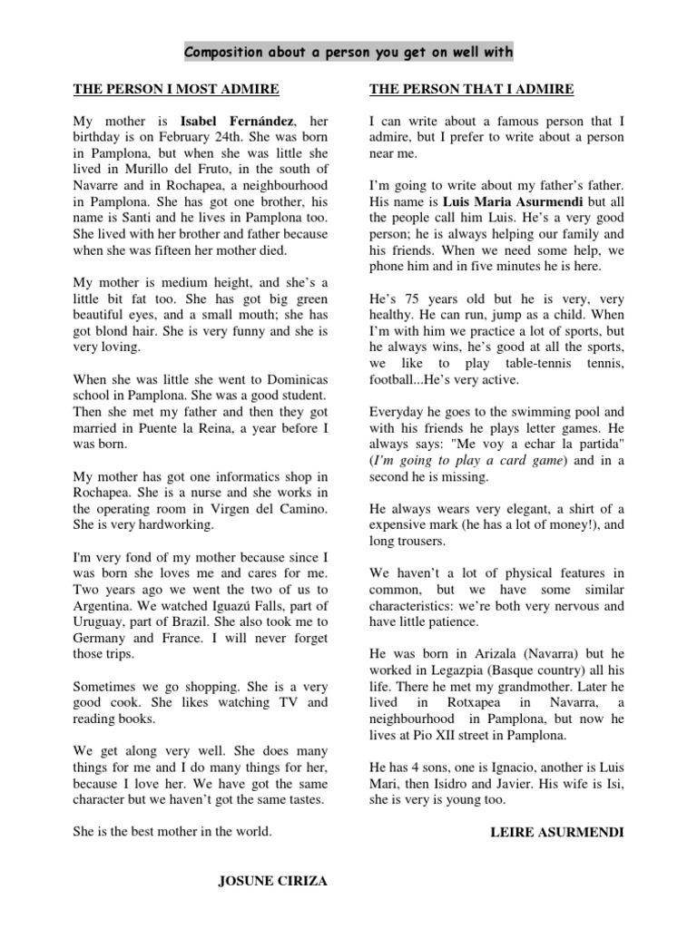 The person i admire the most essay 50 words picture