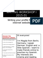 Writing Workshop 1. 2015.01