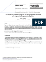 The Impact of Leadership Styles on Job Satisfaction and Mediating Role of Perceived Organizational