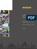 Voter List Management: Survey On The Quality of Voter Lists in Delhi Summary of Research Findings