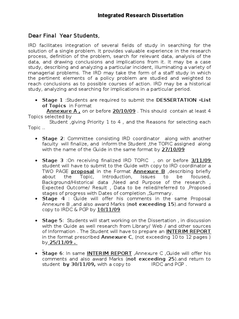 Integrated Research Dissertation  PDF  Thesis  Cognition