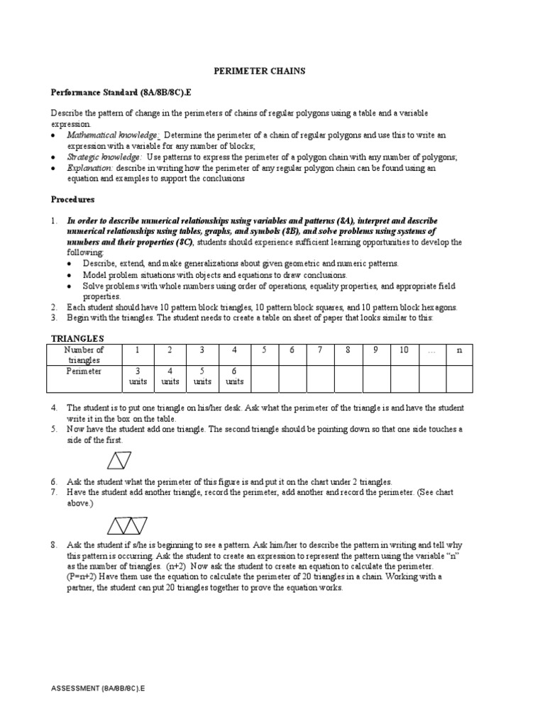 Perimeter Chains Performance Standard (8A/8B/8C) .E | PDF | Triangle ...