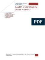 Antioxidantes y Sinergias en Aceites y Grasas