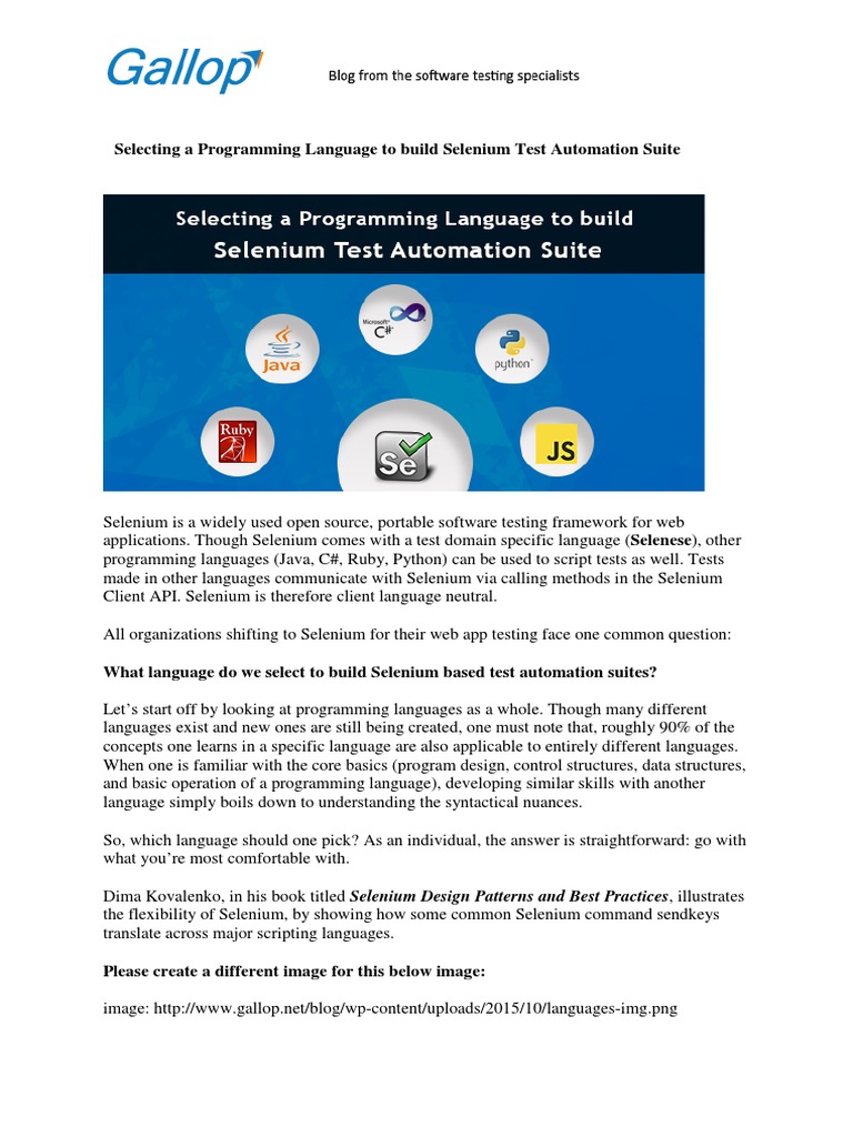 Selecting A Programming Language To Build Selenium Test Automation ...