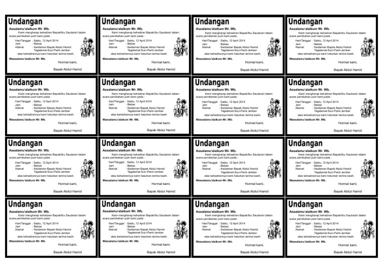 Undangan Rokok Deni | PDF
