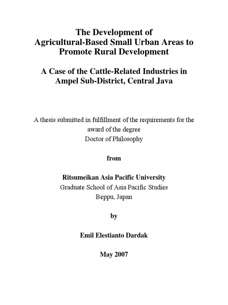 essay about rural development