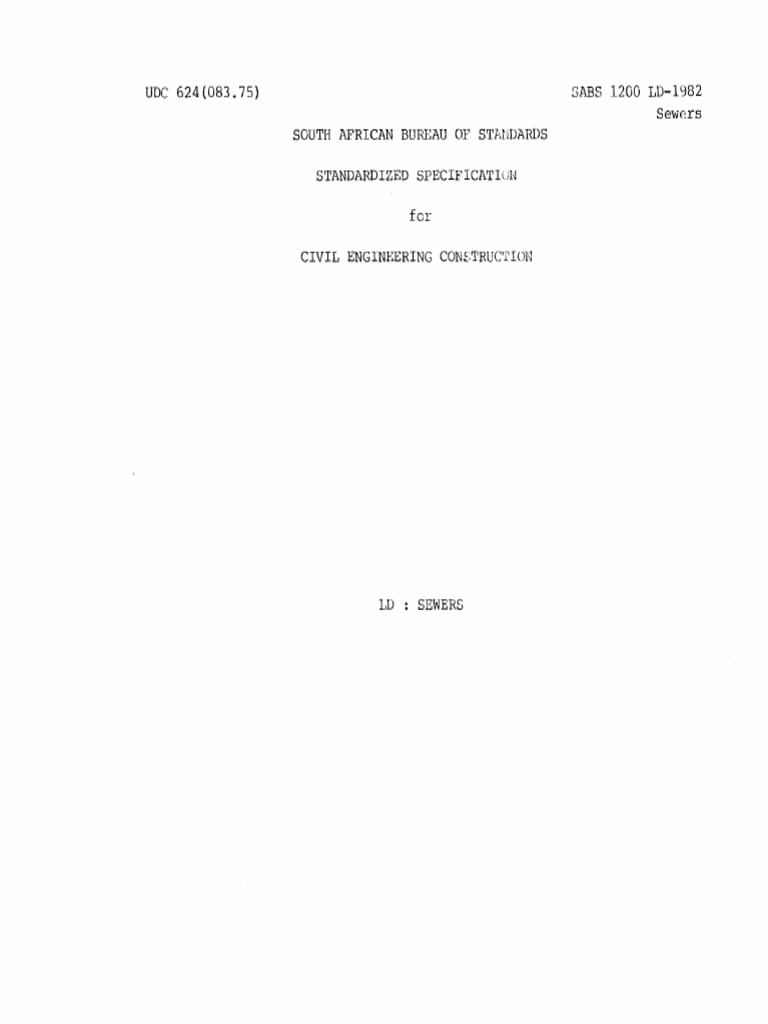 SABS 1200 LD: Sewer Construction Standards | PDF | Pipe (Fluid ...