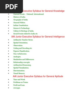 AAI Junior Executive Syllabus For ATC | PDF | Computers