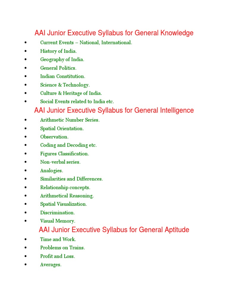 AAI Junior Executive Syllabus For ATC | PDF | Computers