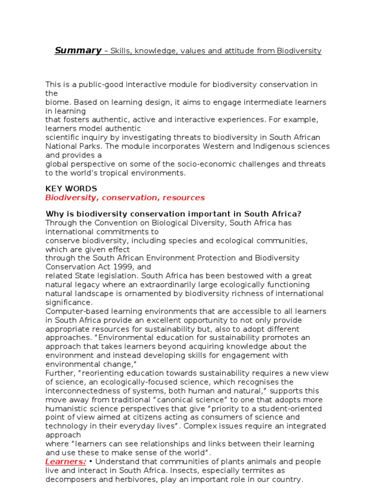 Biodiversity worksheet pdf image