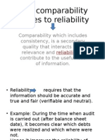 How is comparability relates to reliability