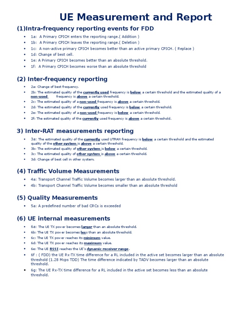 UE Measurement and Report | PDF | Computers