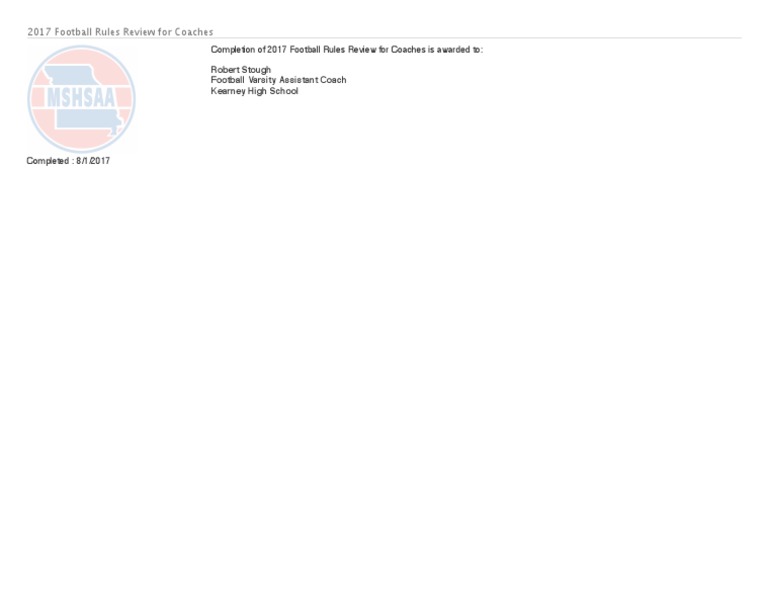 2017 MSHSAA Football Rules Review PDF