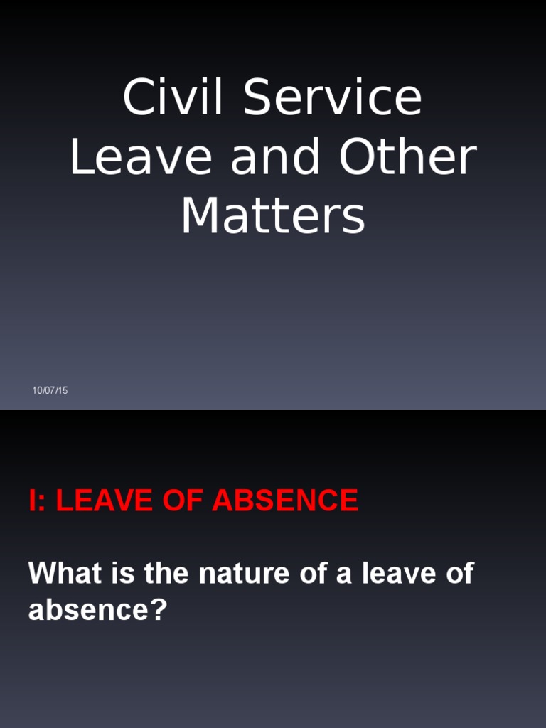 Civil Service Rules On Leave PDF Pardon Parental Leave