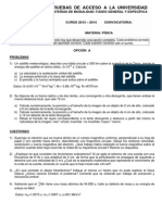 Examen PAU Fisica Julio-2014 Soluciones