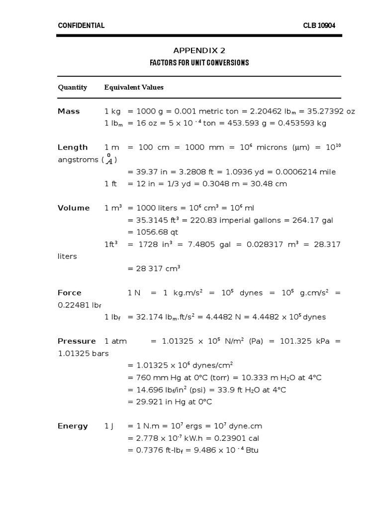 Unit Conversion Factors Guide | PDF