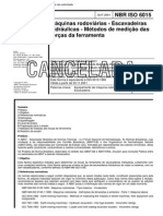 NBR 6015 - Maquinas Rodoviarias - Escavadeiras Hidraulicas - Metodos de Medicao Das Forcas Da Ferramenta