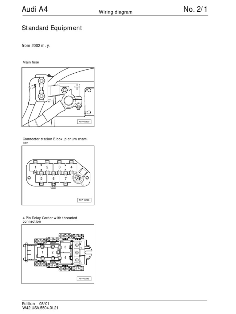 audi a4 b6 cigarette lighter fuse Audi A4 B6 Wiring Diagrams Standard Equipment | PDF | Headlamp