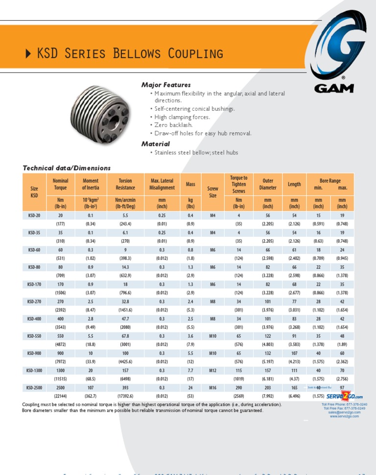 KSD Series Bellows Coupling | PDF | Machines | Manufactured Goods