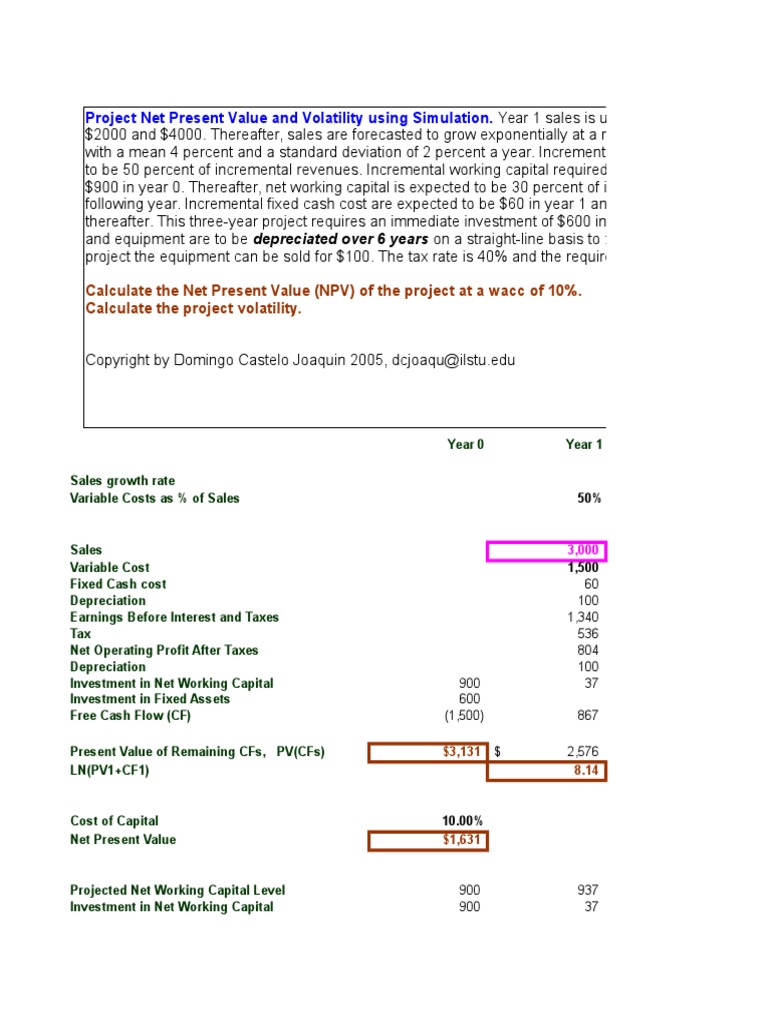 Capital Budgeting Using Simulation | PDF | Net Present Value | Present ...
