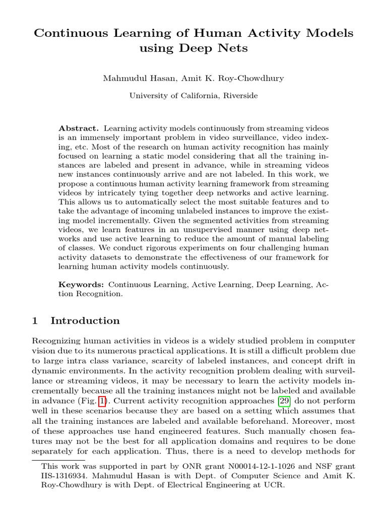 Continuous Learning for Activity Recognition | PDF | Deep Learning ...