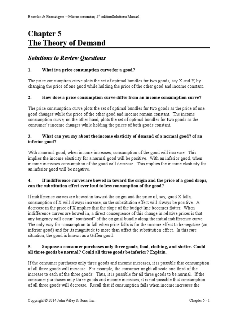 Ch05solution Manual | PDF | Demand | Labour Economics
