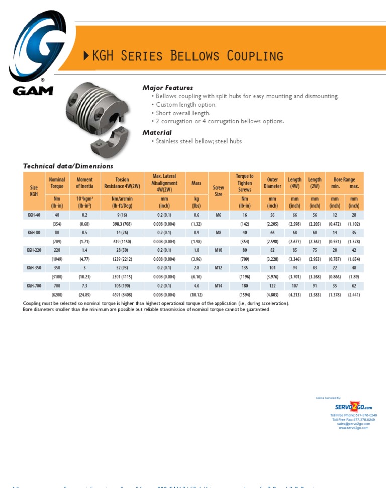 KGH Series Bellows Coupling | PDF | Machines | Manufactured Goods
