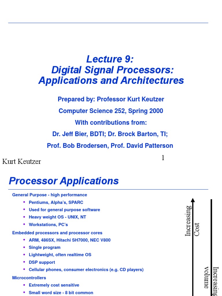 Digital Signal Processors Application Architecture PDF Digital