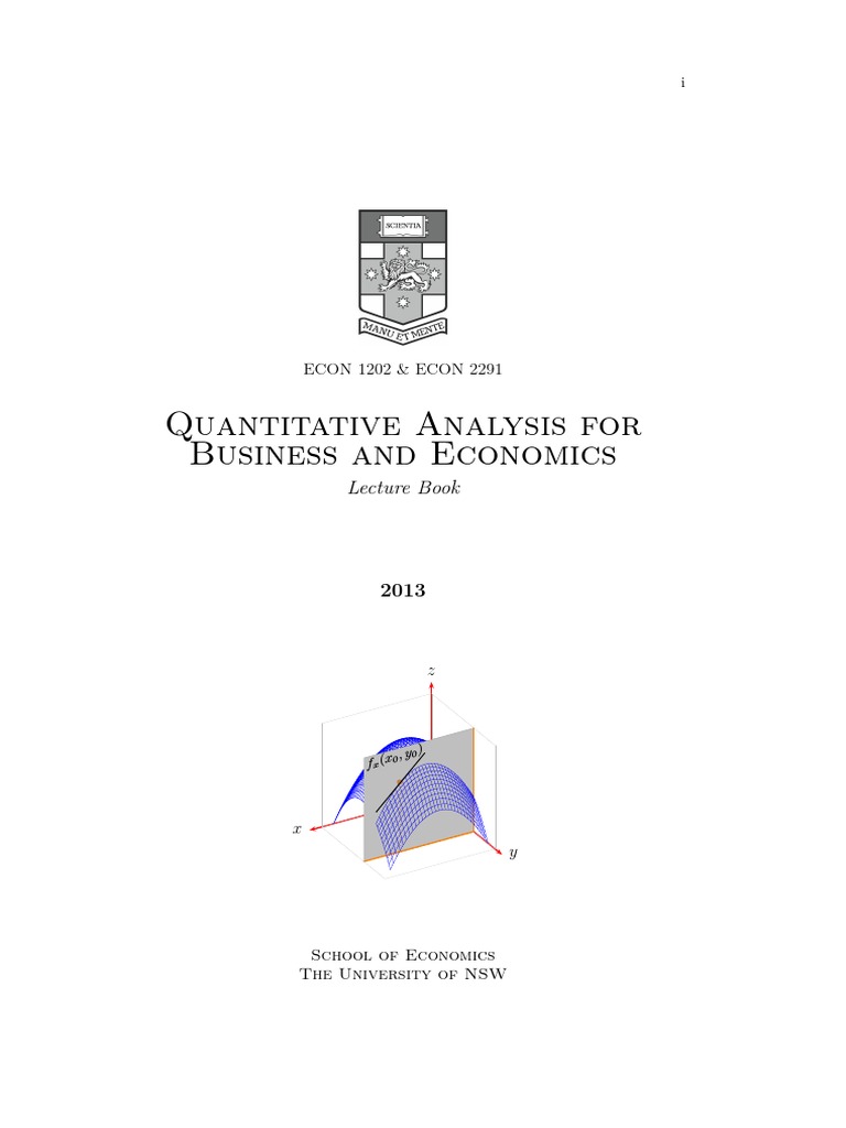 Quantitative Analysis For Business & Economics | Download Free PDF ...