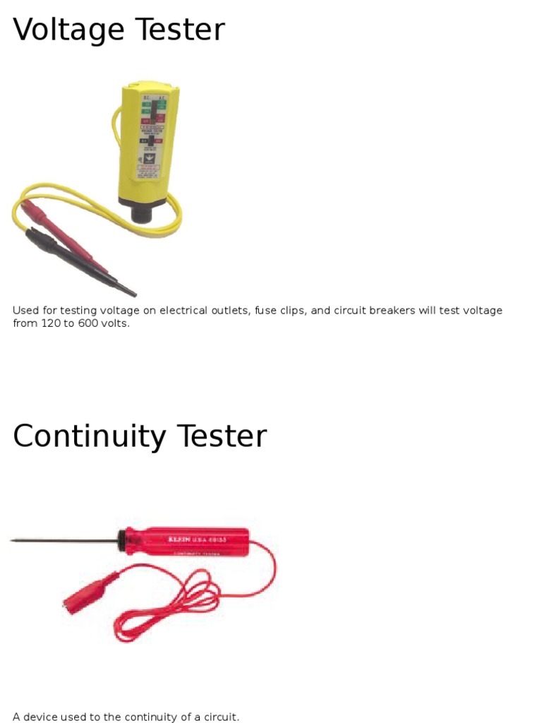 Electrical Tools and Components Guide | PDF | Electrical Wiring | Fuse ...