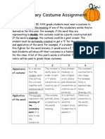 Vocabulary Costume Assignment