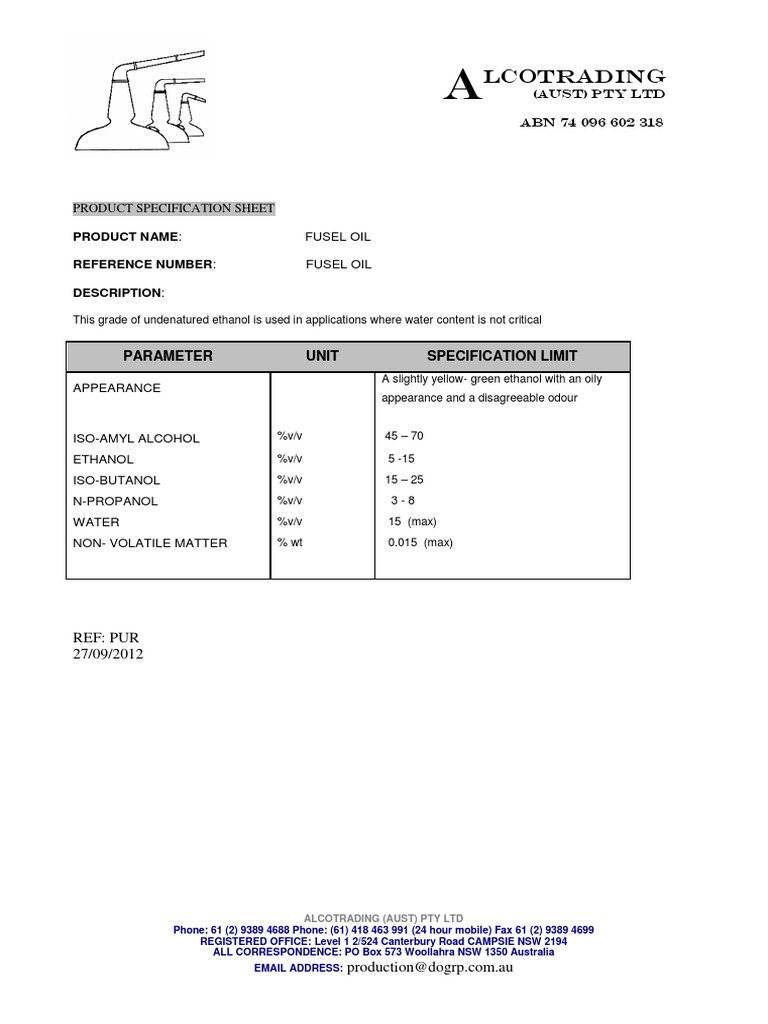 Lcotrading: Parameter Unit Specification Limit | PDF