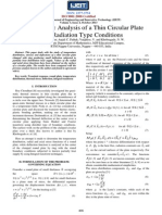 Thermoelastic Analysis of A Thin Circular Plate With Radiation Type Conditions