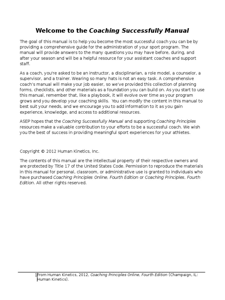 Coaching Manual PDF State School Sports