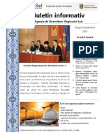 Buletin Informativ de Dezvoltare Regională Al ADR Sud Pentru August-Septembrie 2015