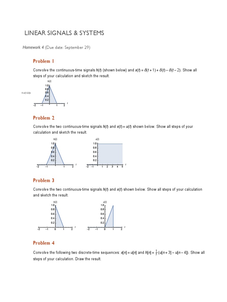 Convolution Problems in Signals & Systems | PDF | Teaching Methods ...