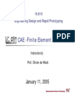 CAE - Finite Element Method: January 11, 2005