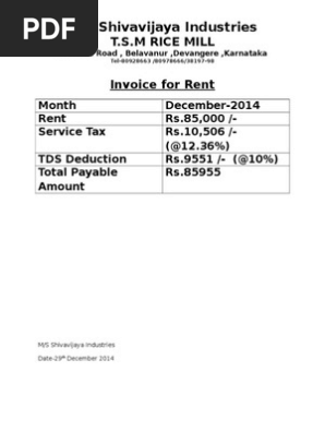 Rent format