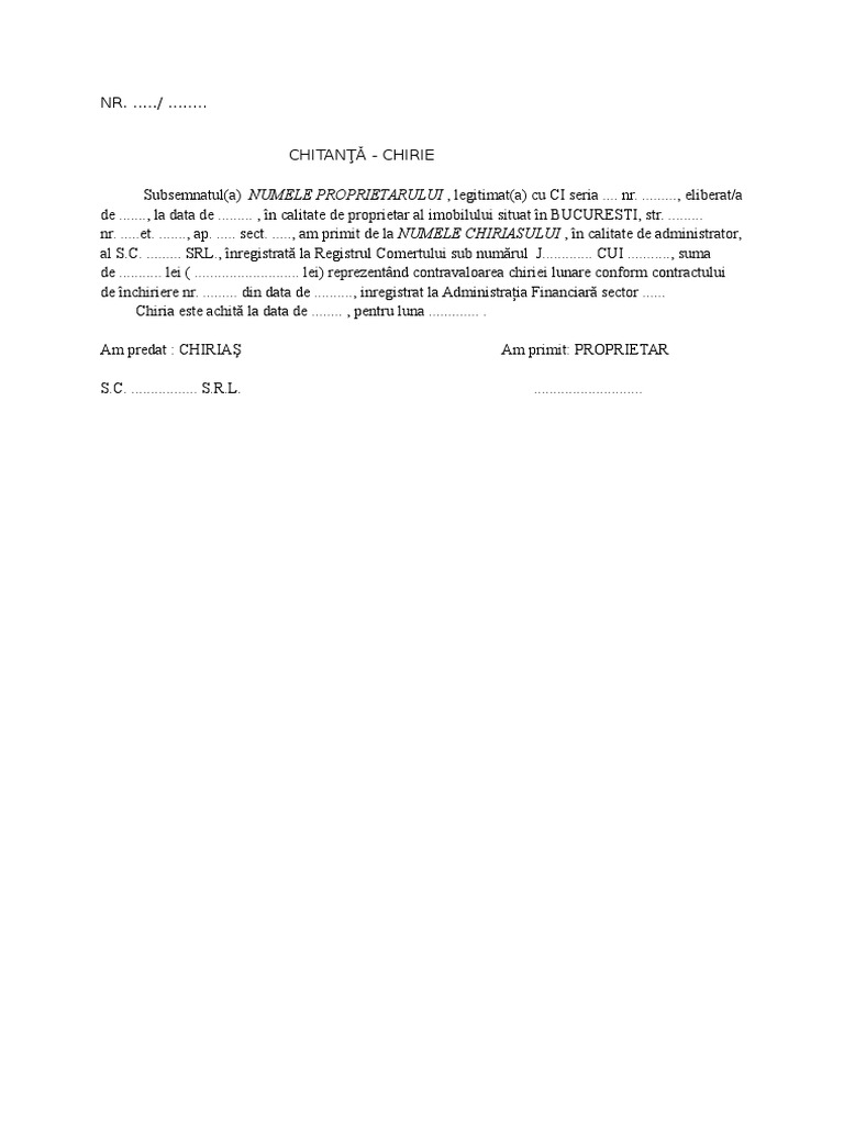 Contract de comodat pfa