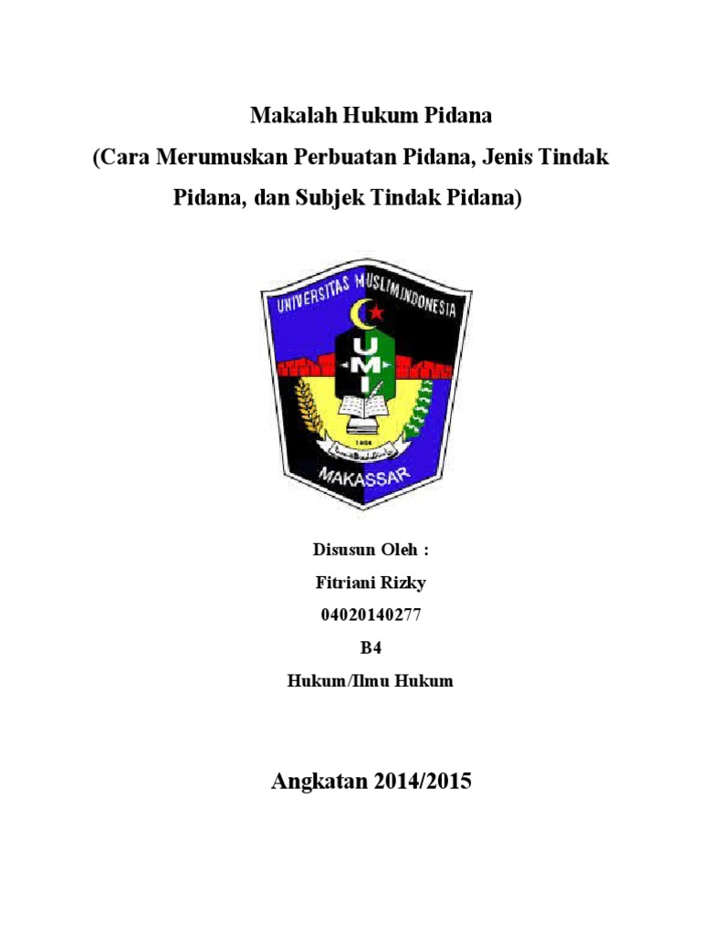 Makalah Hukum Pidana