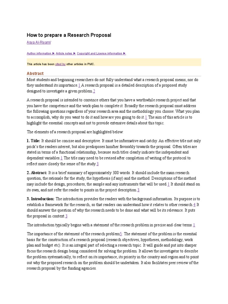 How To Prepare A Research Proposal | PDF | Hypothesis | Experiment