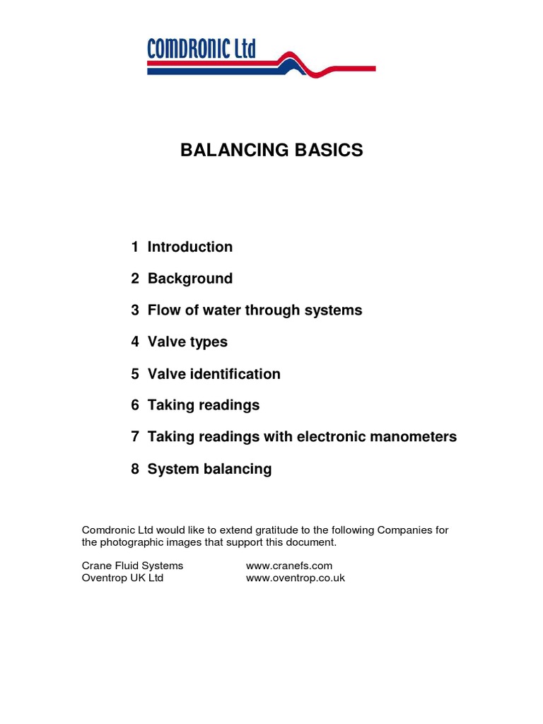 Valves and Balancing Basics | PDF