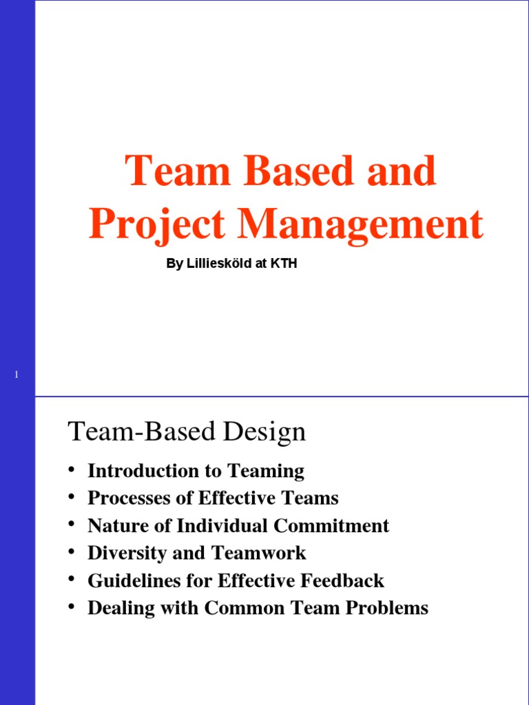 Team-Based Project Management Guide | PDF | Product Development ...