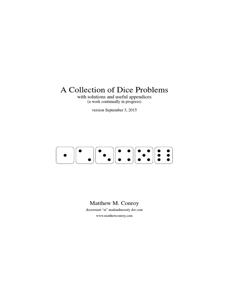 Dice Problems and Solutions Collection | PDF | Art