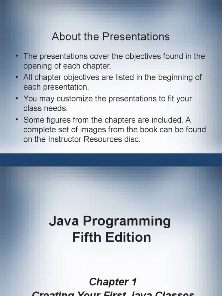 PPT ch01 | PDF | Java (Programming Language) | Object (Computer Science)
