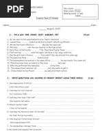 Liceo Domingo Santa Maria Concepcion Departamento de Inglés English Test 2 Grade