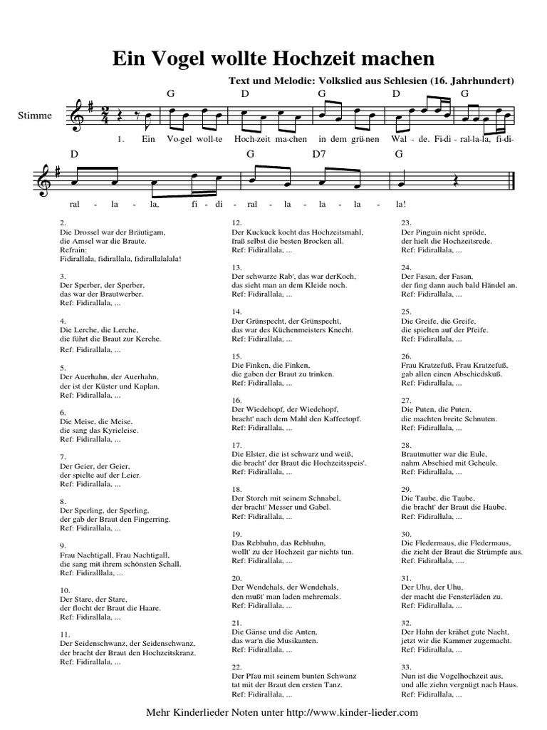 Ein Vogel Wollte Hochzeit Machen | PDF