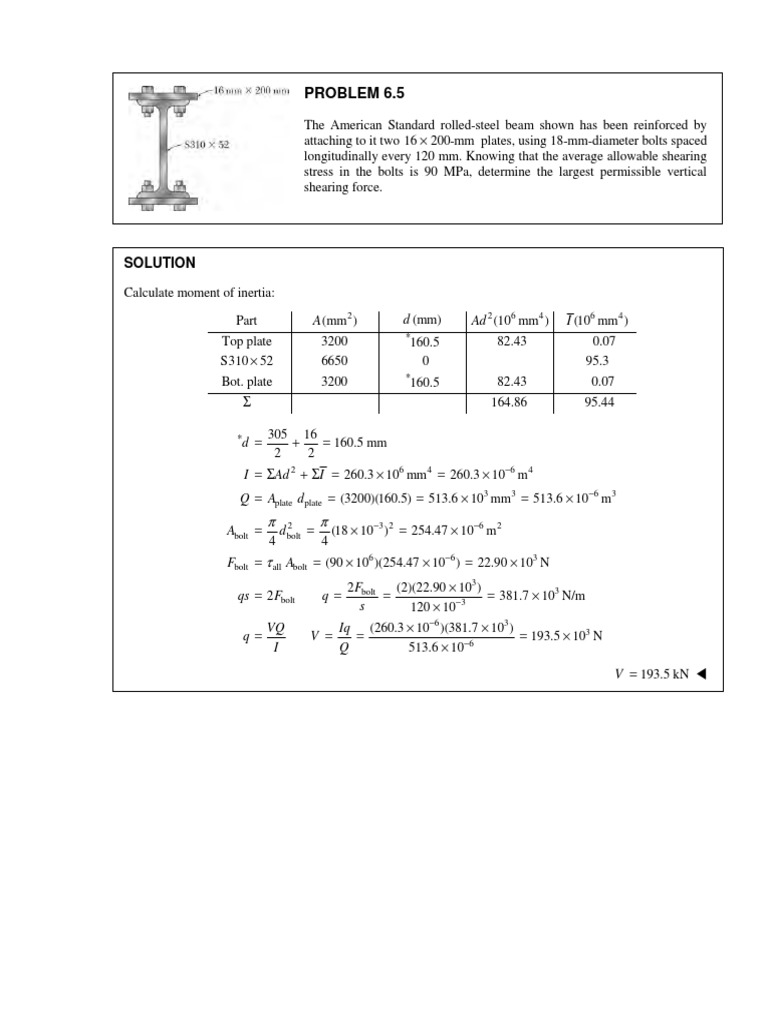 Chapter 6 Soln Pdf Beam Structure Shear Stress